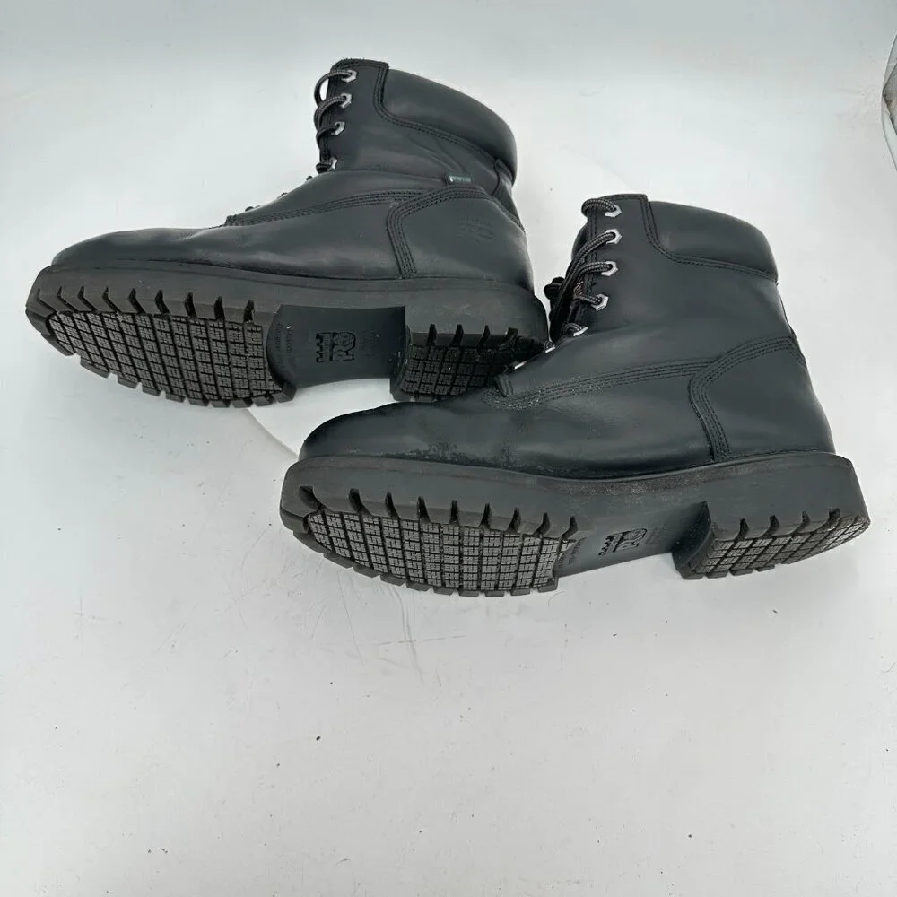 Timberland Pro Men Size 11.5W A1W6M Black Leather Wide Direct Attach Work Boot